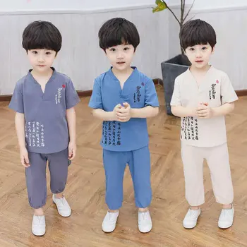 

Age For 18 Months-10 Years Boys Clothes Suits Summer Cotton Baby Infant Boy Clothing Set Cheap Chinese Style T Shirts +Pants