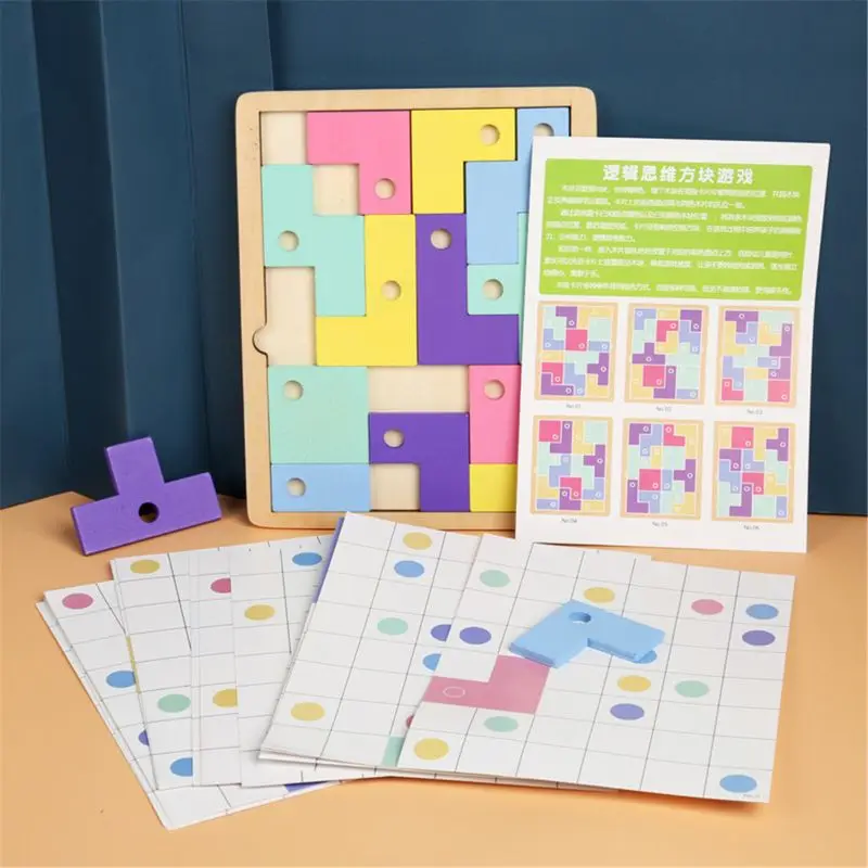 

Warm Color Tetris Match Game Blocks Jigsaw Toy Table Game for Kids