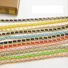 1PC 125cm Metal Chains Purse With Buckles Shoulder Bags Straps PU Handbag Handles Candy Color Replacement Accessories For Bags