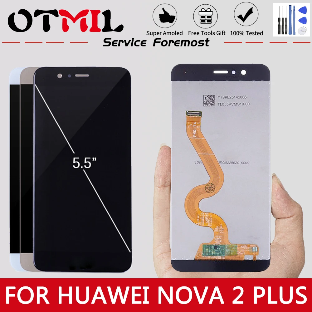 

OTMIL For HUAWEI Nova 2 Plus LCD IPS LCD Display Touch Screen Panel with frame Digitizer Assembly Replacement For Nova 2 Plus