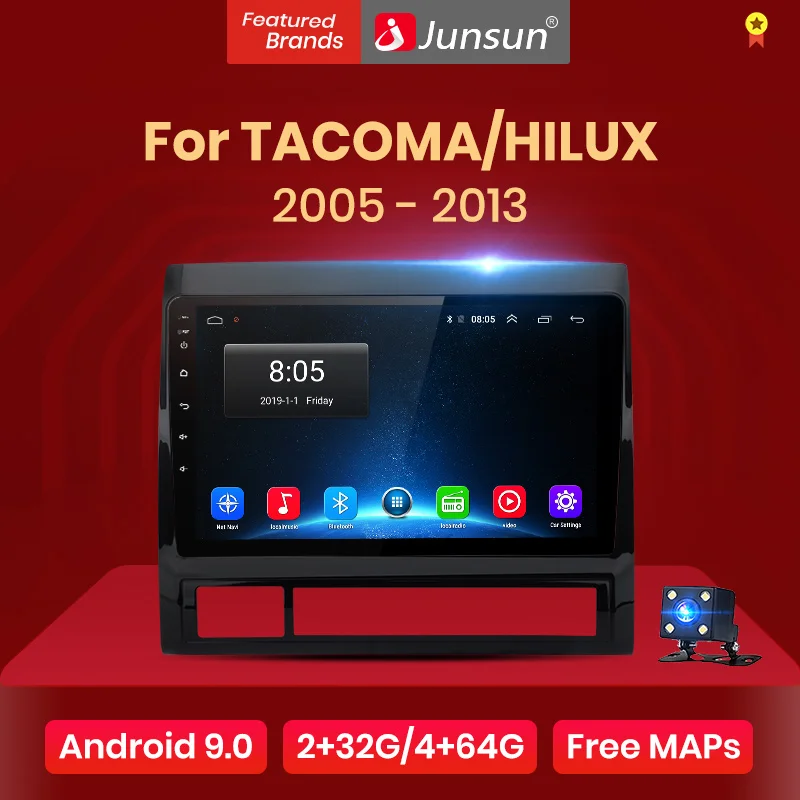 Junsun 2 + 32 ГБ Android 10 0 DSP для TOYOTA TACOMA/HILUX 2005 2013 левосторонний автомобильный