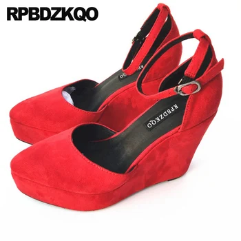 

china ultra pumps luxury pointed toe super green platform shoes size 33 high heels suede ladies red wedge extreme ankle strap