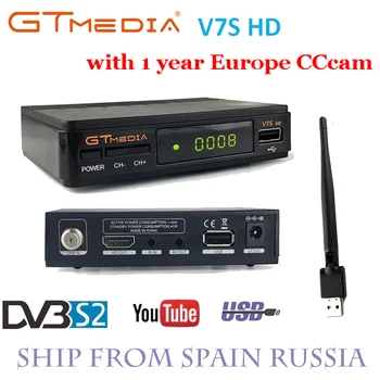 

Satellite Receiver Gtmedia V7S HD Receptor with USB antenna Support Europe Cline Newcamd DVB-S2 Satellite Decoder Freesat V7 HD