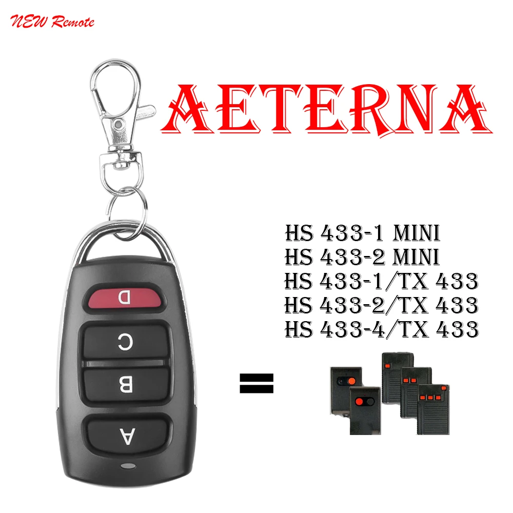 NEW 433mhz Fixed Code For Aeterna Hs 433 mini TX433 1 2 4 Garage Remote Control Clone Door Opener | Безопасность и защита