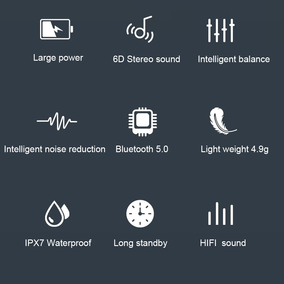 TWS Wrieless Bluetooth 5,0 наушники мини IPX7 водонепроницаемый шумоподавление HiFi гарнитура для Xiaomi наушники зарядная коробка