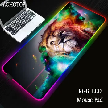 

Animal Lion RGB LED Large Mouse Pad USB Wired Lighting Gaming Mousepad Keyboard Colorful Luminous for PC Mice Mat