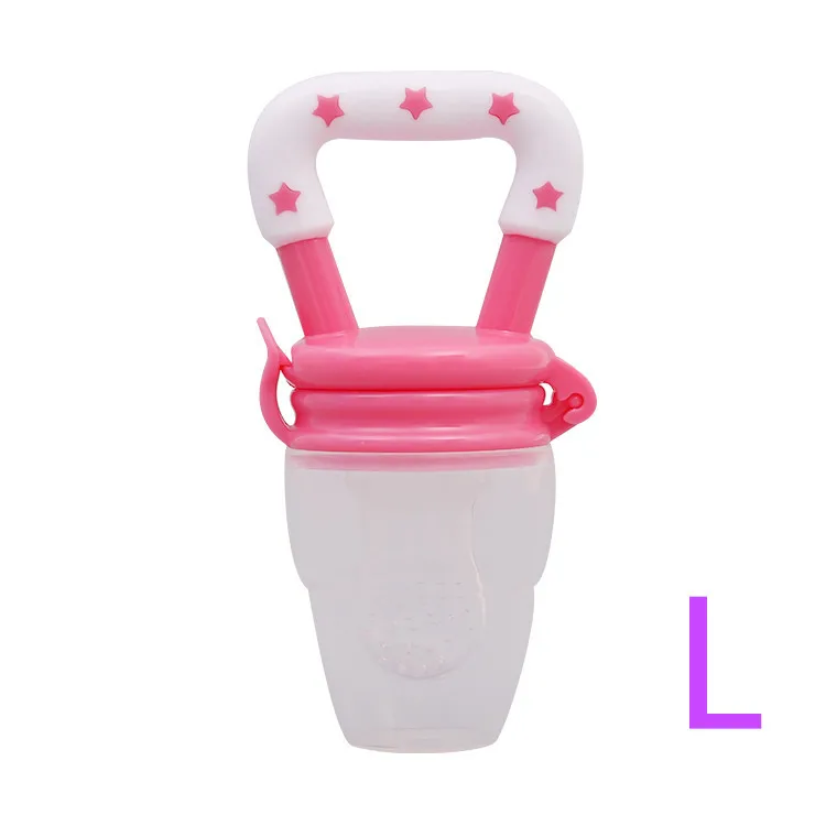 New Fresh Fruit Food Kids Nipple Feeding Safe Milk Feeder for Baby Pacifier Bottles Nipple Teat Nibbler Silicone Baby Bottle - Цвет: White Pink L