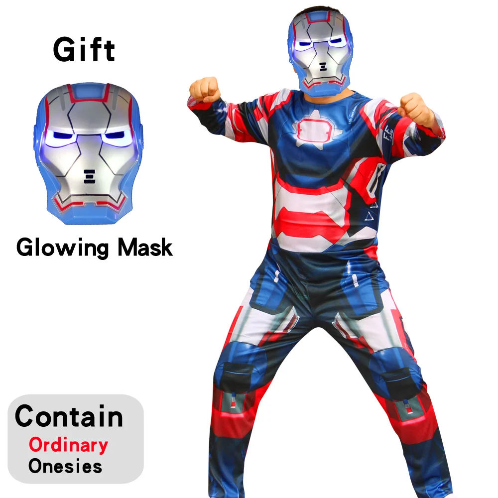 52 Gift Glowing mask Маскарадный костюм героя мускул Халк Человек-паук стальной воин Бэтмен Супермен Капитан америкасупер герой escostumes Хэллоуин - Цвет: 52 Gift Glowing mask