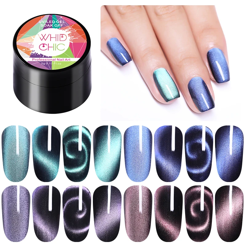 WHID CHIC Магнитный 5D УФ гель лак для ногтей замачиваемый лак для ногтей розовый фиолетовый синий красочный длинный прочный ноготь дизайн гель