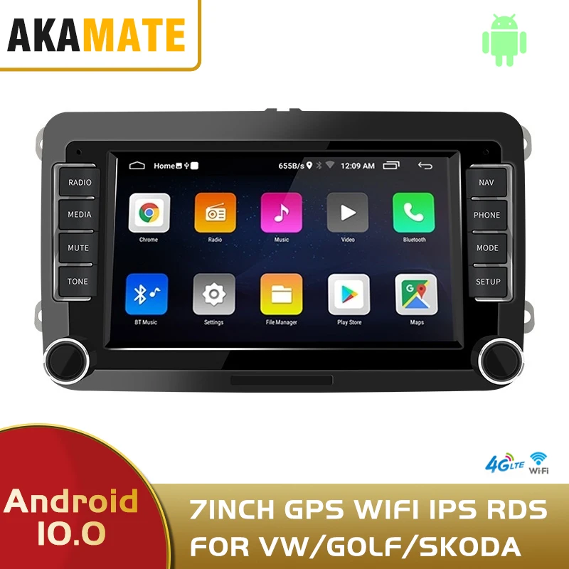 Автомобильный мультимедийный плеер на Android 10 с 7 &quotэкраном GPS Bluetooth 4G для