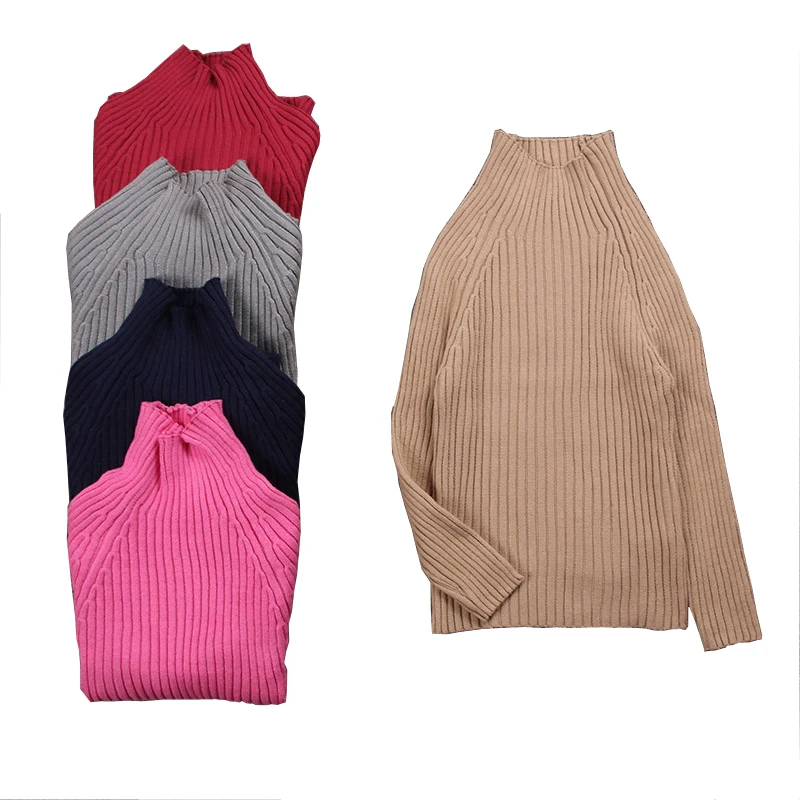 

Candy Color Baby Pullover Sweaters 2019 Kids Sweaters Solid Turtleneck Warm Pullover for Girls Baby Knitted Clothing Tops LZ419