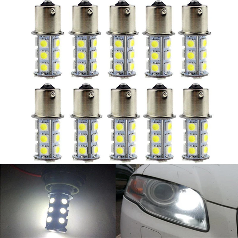 

6PCs 5050 1156 BA15S 18SMD White LED Bulb Lamp P21w R5W R10W 1157 Led Car Bulbs Turn Signal Reverse Lights Light Tail Parking