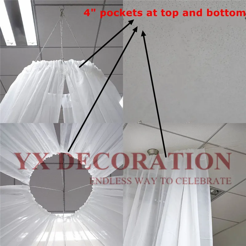 145CM Width Ice Silk Ceiling Drapery Roof Canopy Fabric Draping For Wedding Event Decoration