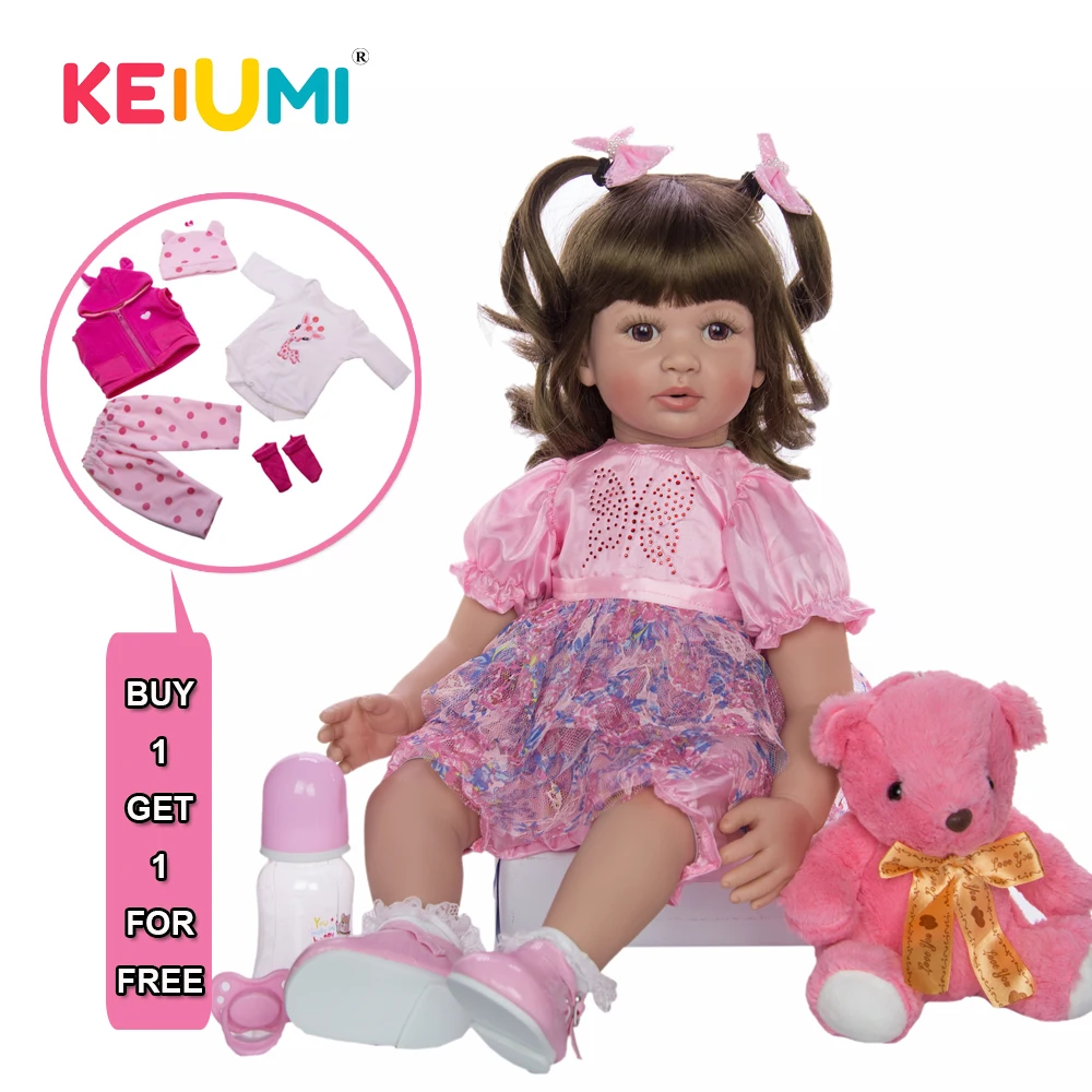 KEIUMI горячая распродажа 24 дюйма новорожденный силиконовый малыш Реалистичная