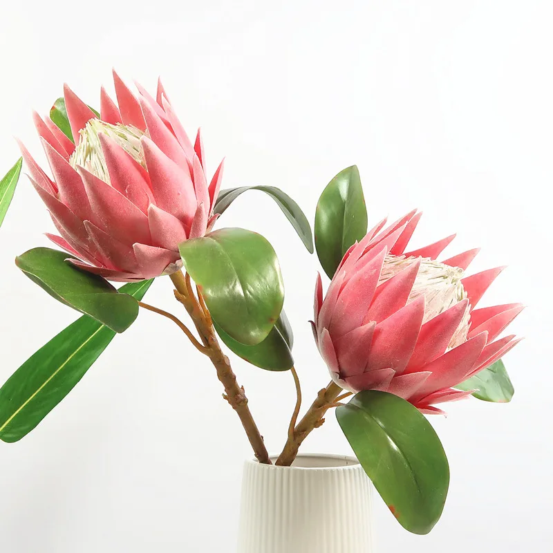 

Northern European-Style Model Protea Cynaroides Roselle Large Branches Simulated Green Plants Artificial Flower Living Room Tabl