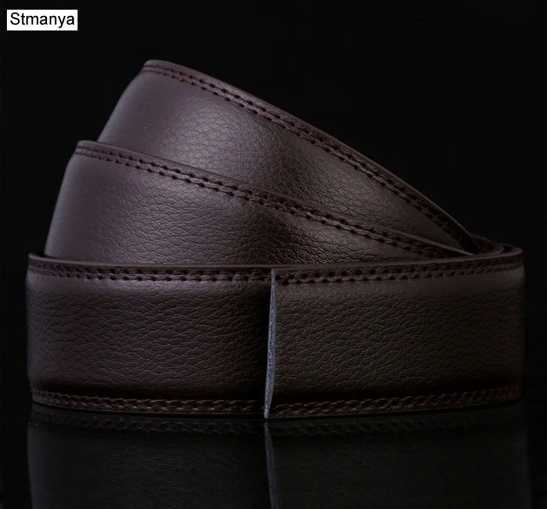 Genuine Leather 2 Новинка 3,5 см широкий ремень из натуральной кожи автоматический ремень без пряжки ремни для мужчин Высокое качество Мужские ремни 8002 - Цвет: Genuine Leather 2