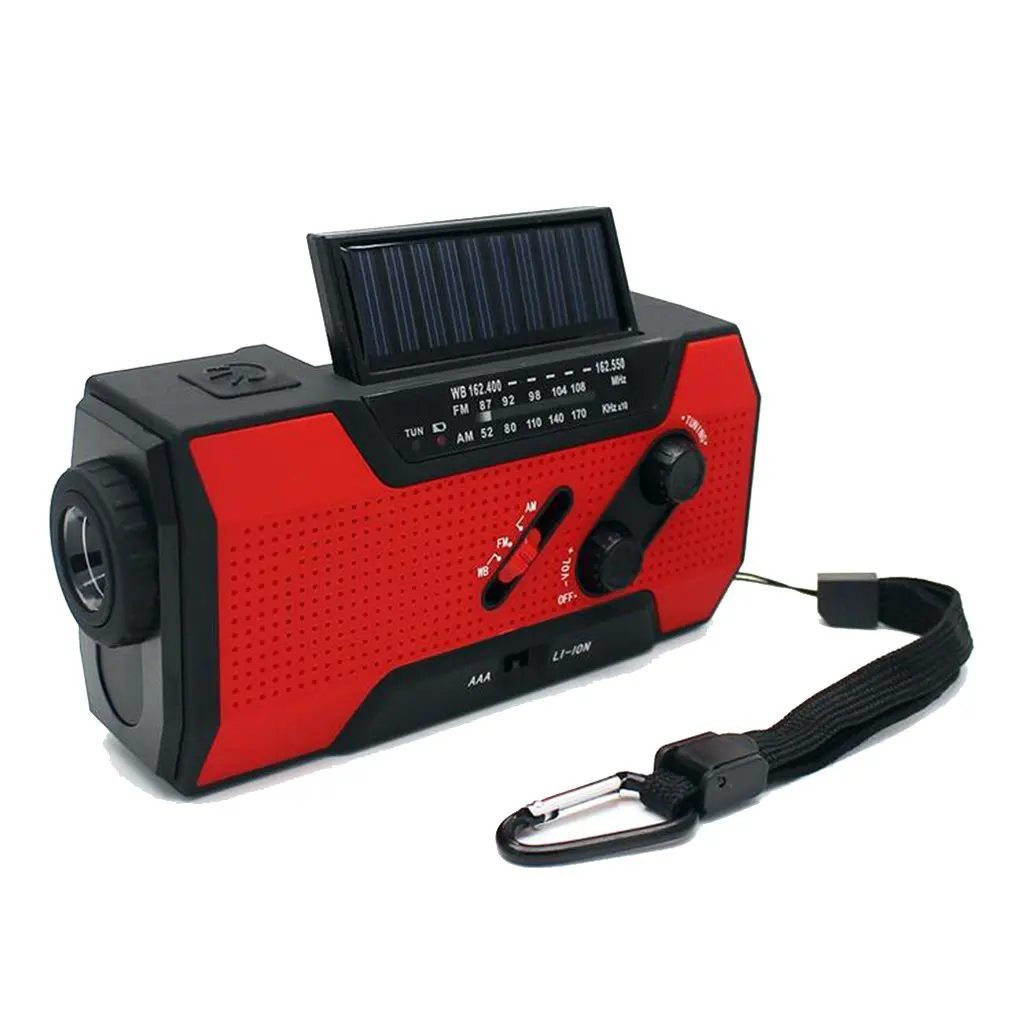 

Solar energy hand power generation flashlight full-band radio desk lamp alarm