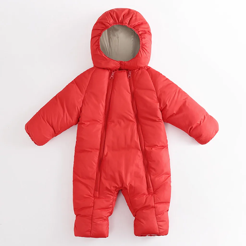 Одежда для маленьких мальчиков и девочек; коллекция года; зимние теплые комбинезоны с капюшоном для новорожденных; одежда из плотного хлопка; комбинезон для малышей; Детский костюм; комбинезон для малышей
