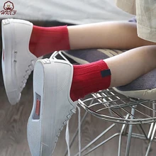 New Color Harajuku Retro Women Lady Cotton Loose Socks Winter In Tube Korean Purple Blue Yellow Pink Designer Christmas Cute