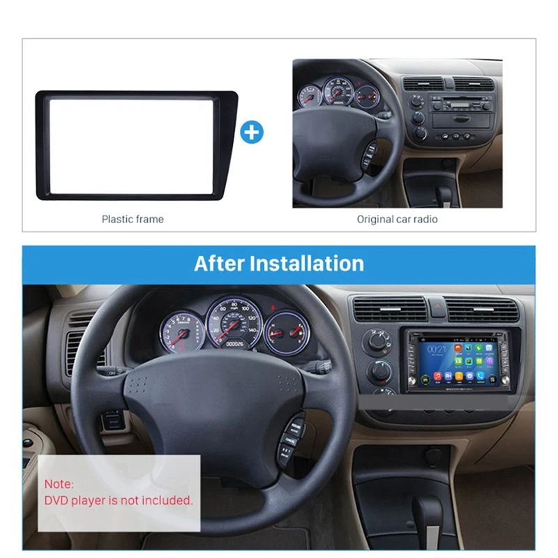 Топ двойной 2 Din Автомобильный Радио фасции для 2001-2005 Honda Civic LHD Dash Mount DVD Frame Авто Стерео адаптер