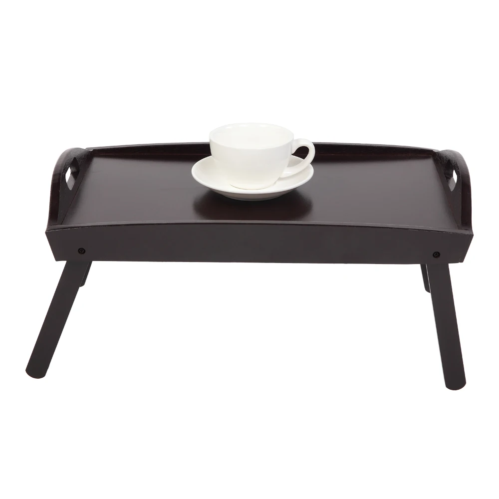 

Wooden Foldable Curved Breakfast Tray Brown Bar Food Fruit Juice Tray Kitchen Dinner Tools for Home Kitchen 52x30x 27cm