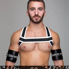 ES3 черный и белый с рисунком Сексуальная искусственная кожаная повязка AR100