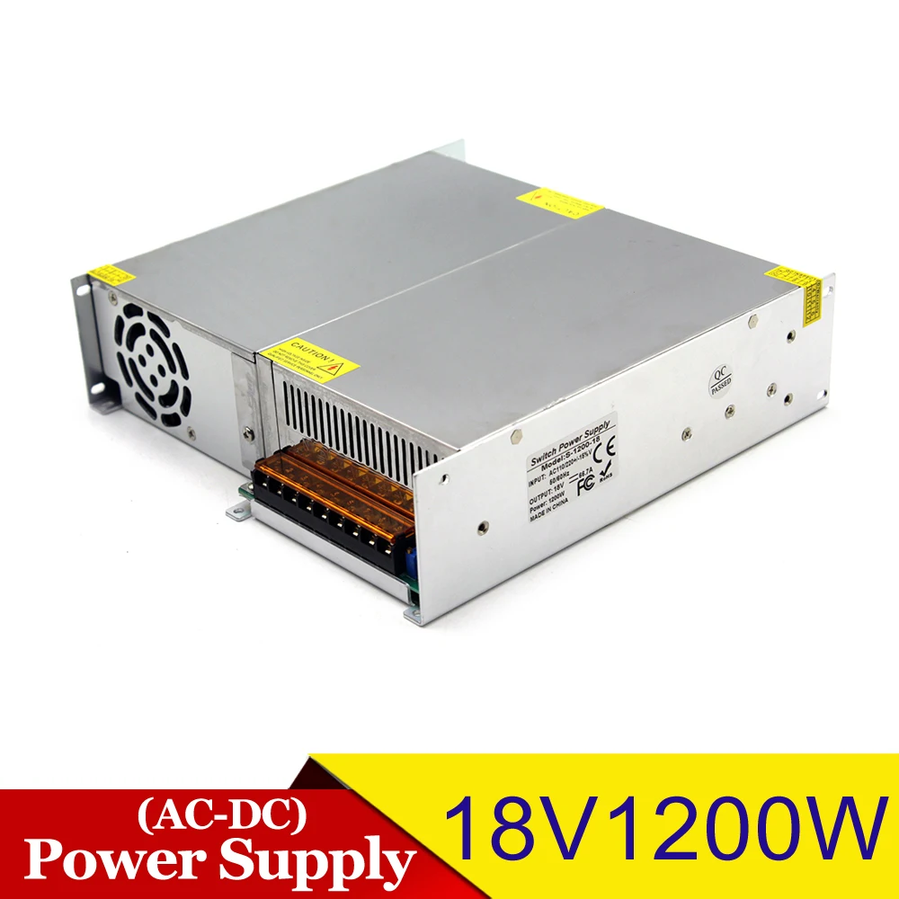 1200 Вт 18 В DC источник питания высокой мощности PSU DC18V 1200 Вт Трансформатор 110 В переменного тока к адаптеру питания для шагового контроллер двигателя машинного оборудования