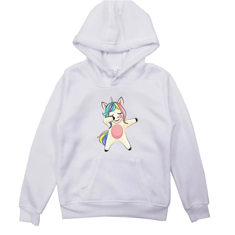 Hoodies 6 Толстовки для мальчиков и девочек с принтом единорога; Зимние теплые детские толстовки; пуловер унисекс с длинными рукавами; Осенняя тонкая толстовка с капюшоном; детские топы - Цвет: Hoodies 6