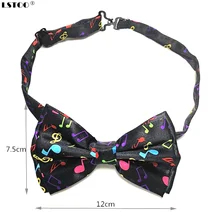 12*7,5 см цветная музыкальная напечатанная Женская Мужская Унисекс двухслойная регулируемый галстук-бабочка подходящая рубашка для вечерние LJ006