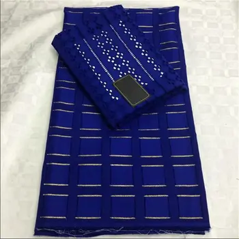 

Royal Blue African Swiss Lace Fabric 3+2 Yards Cotton Nigerian Lace Fabric Gold Line Embroidery Swiss Voile Lace LY30