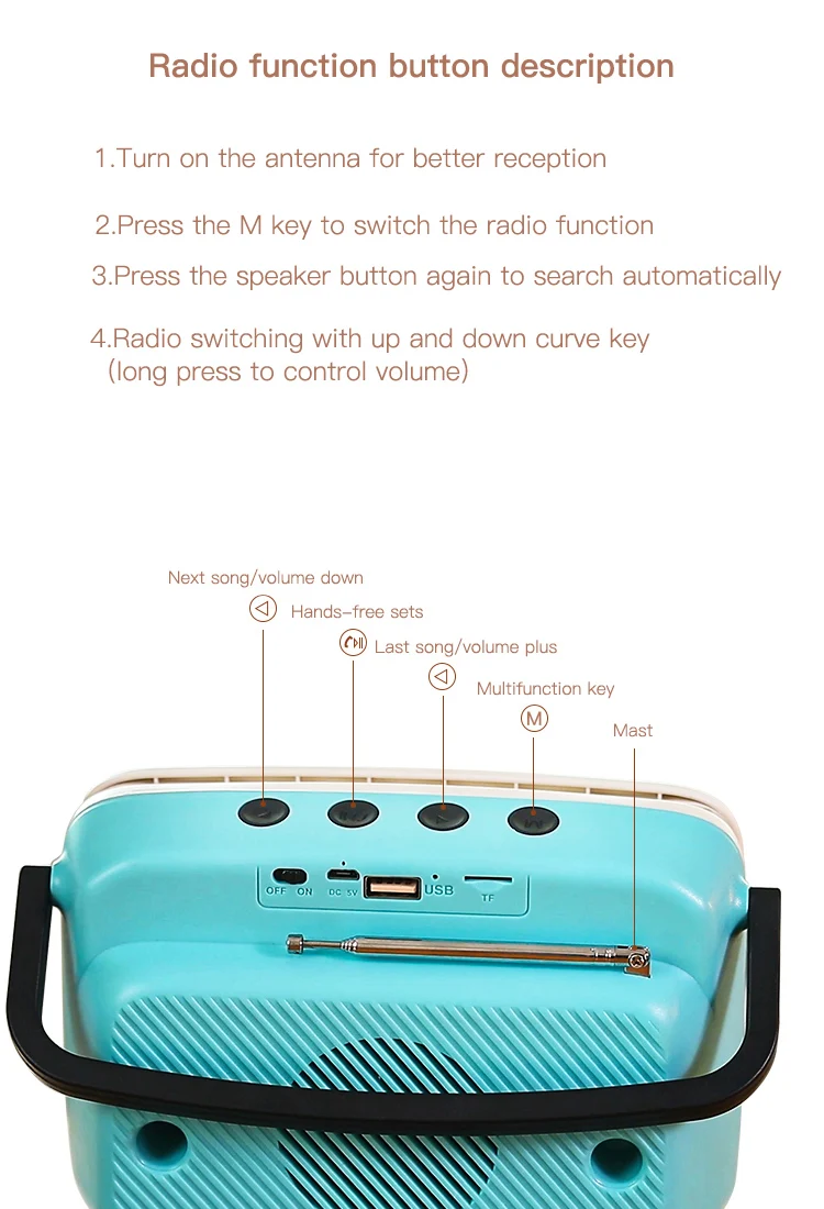 Портативный ретро BT Bluetooth Динамик ТВ Дизайн смартфон держатель FM радио CA
