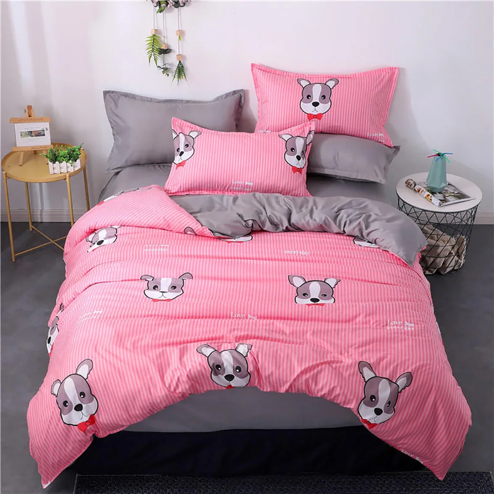 Thumbedding Pink Panther Bedding Set Cartoon Fashionable Girls Duvet Cover Queen King Full Twin Single Unique Design Bed Set