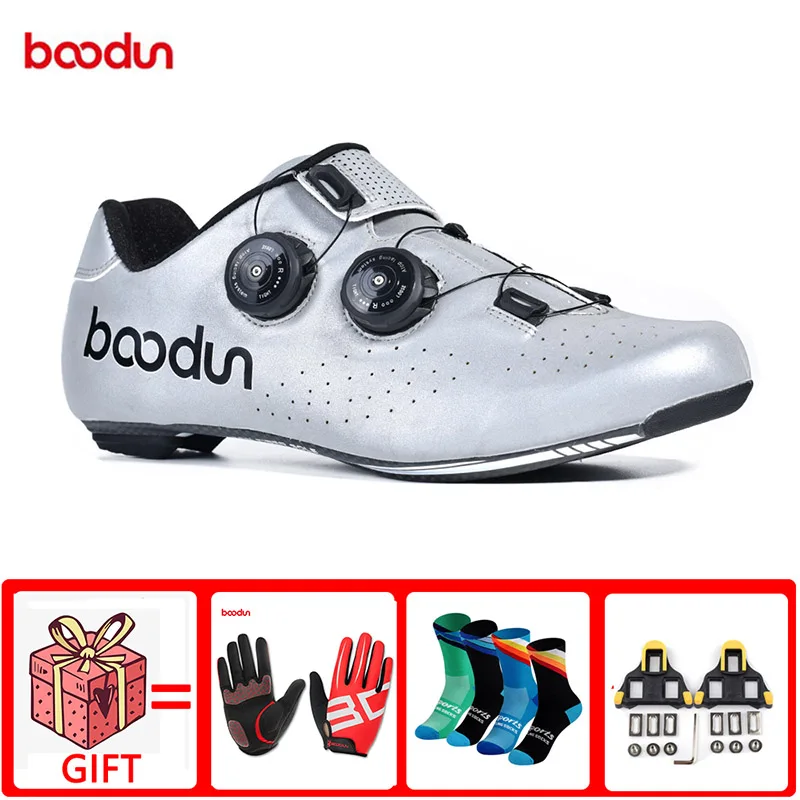 road bike lock shoes Обувь для шоссейного велоспорта из углеродного волокна, самофиксирующаяся обувь, светоотражающая безопасная обувь для дорожного велосипеда, Ультралегкая дышащая нескользящая обувь - Цвет: road bike lock shoes