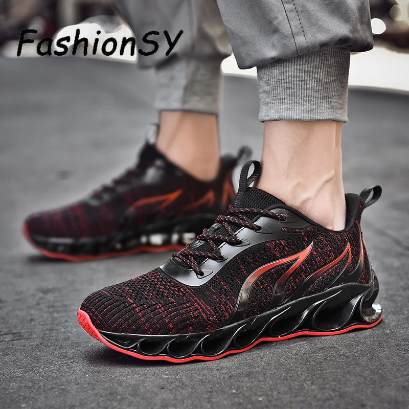 

New Men Sneakers Breathable Lightweight Men Outdoor Running Shoes Flame Pattern Hip Hop Casual Flat Shoe Footwear Plus Size