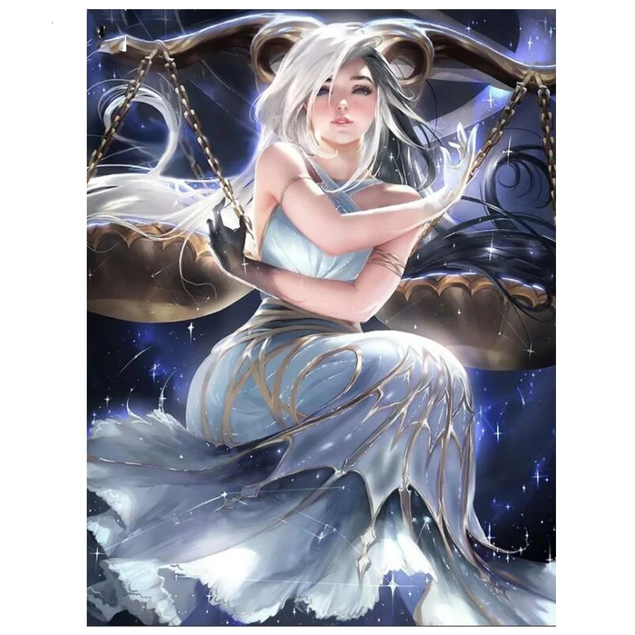 DIY Diamond Painting full square round Cross Stitch people Chinese zodiac signs Scorpio 5d mosaic Diamond Embroidery hobby art_副本