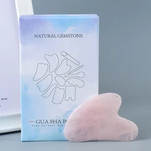 1 шт. натуральный розовый кварц массажный камень Китай традиционный GuaSha скребок для иглоукалывания лица назад массажер для ног