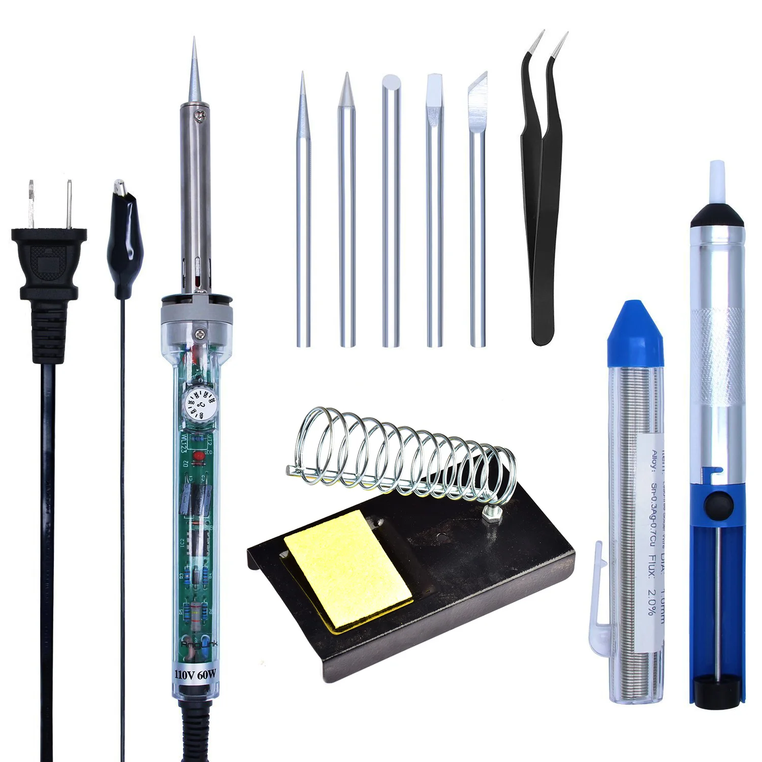 

110 V 60 W Adjustable Constant Temperature Electric Soldering Iron Transparent Handle External Heated 60 W Thermostatic Solderin