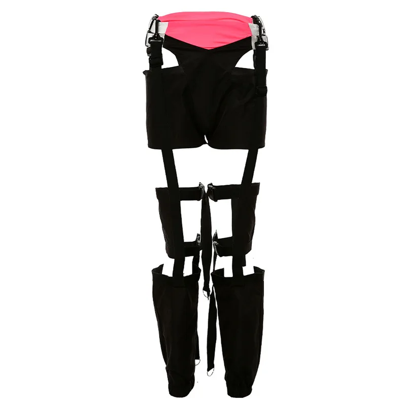 Женские брюки-карго Харадзюку с вырезами, лоскутные брюки Pantalones Mujer, уличная одежда для бега, хиппи с подвязками