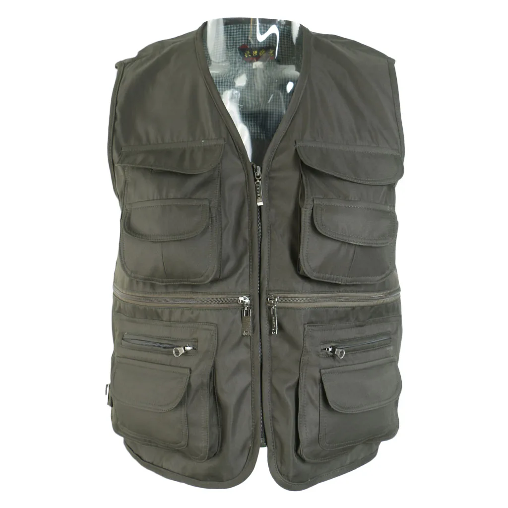 Light Army Green XL Рыболовный Жилет Охотничий жилет открытый жилет спортивный жилет Мульти Карманный жилет предназначен для размещения ваших ключей, телефона, денег - Цвет: Light Army Green XL