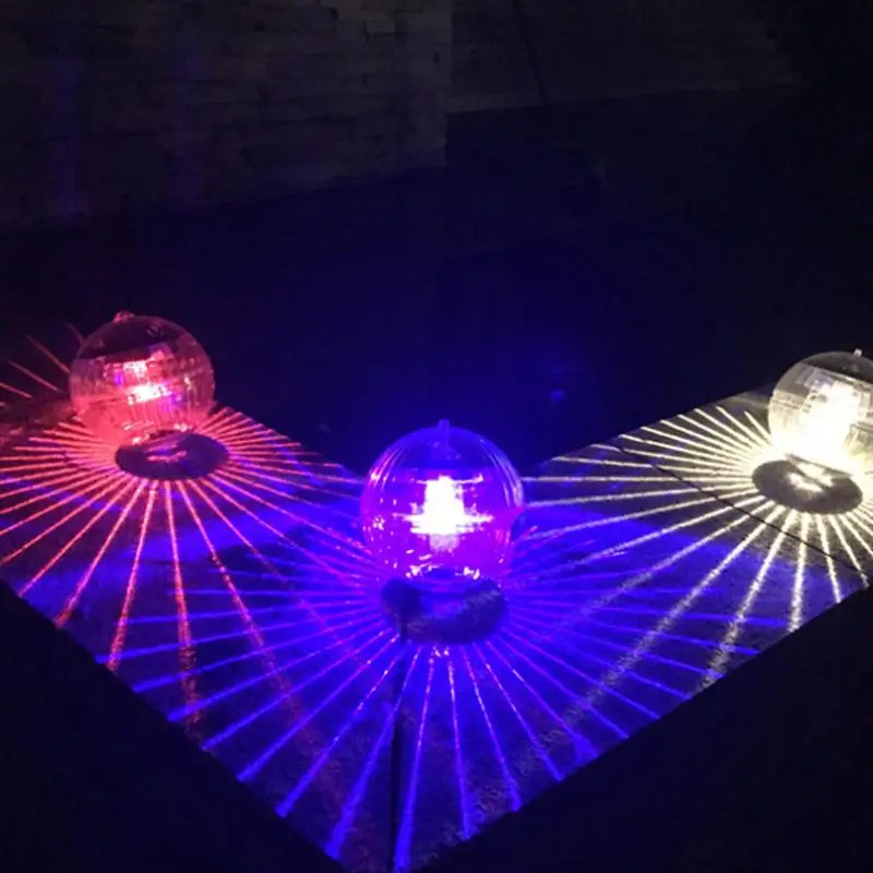 

4Pcs Colorful Flashing Light Solar Powered Ball Shape Lamp Waterproof Floating Lamp Landscape Lights Decoration (Warm Light )