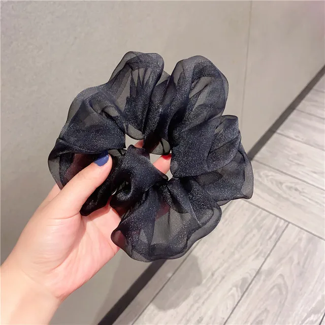 Oversized Scrunchies Organza Hair Ties Elastic Hair Band Women Girs Ponytail Holder Fashion Hair Ropes Headband Hair Accessories 2