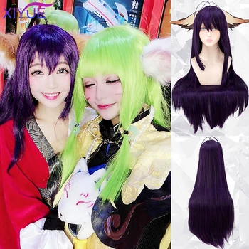 

XIYUE Cos Wig Blonde Blue Purple Hair for Party Long Straight Synthetic Cosplay Wigs For Women Wigs TUSHAN Style
