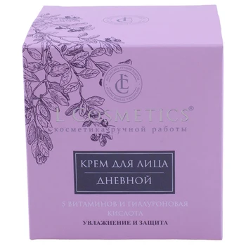 

Day cream for face L'cosmetics, moisturizing and protection, 5 vitamins and hyaluronic acid, 50 ml