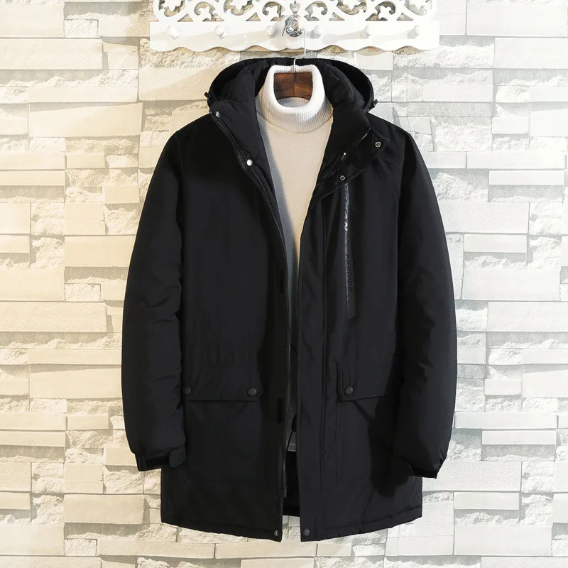 

Big Size Windbreaker Male Loose Lian Cap Medium Length Money Coat Plus Fat plus Men's Wear Extra Large Fat Windbreaker