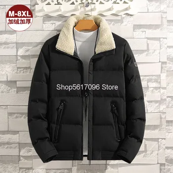 

Cotton-padded Jacket Men Short Tender Winter Season Down Cotton-padded Jacket Youth Super Brand Lamb Velvet Coat Plus Fat