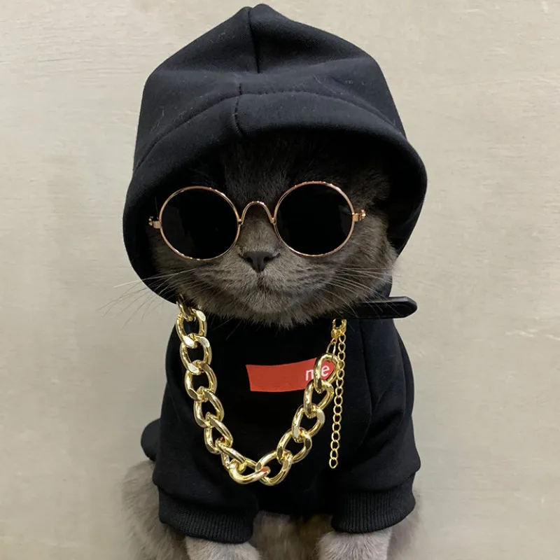 Собака Кошка Одежда для питомцев Британский короткий синий Кот Осень и зима в большом тренде Мода милый весна и осень черный