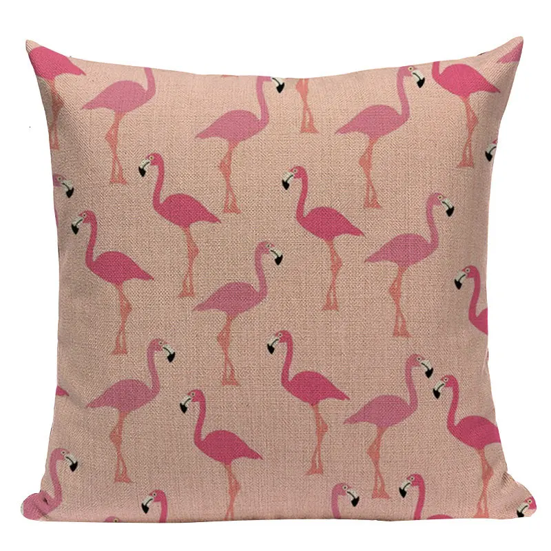 Украшение Nordic Лен Хлопок розовый Фламинго Графика Капа Almofada 45 см х 45 см квадратный диван печатные подушки Чехол для подушки