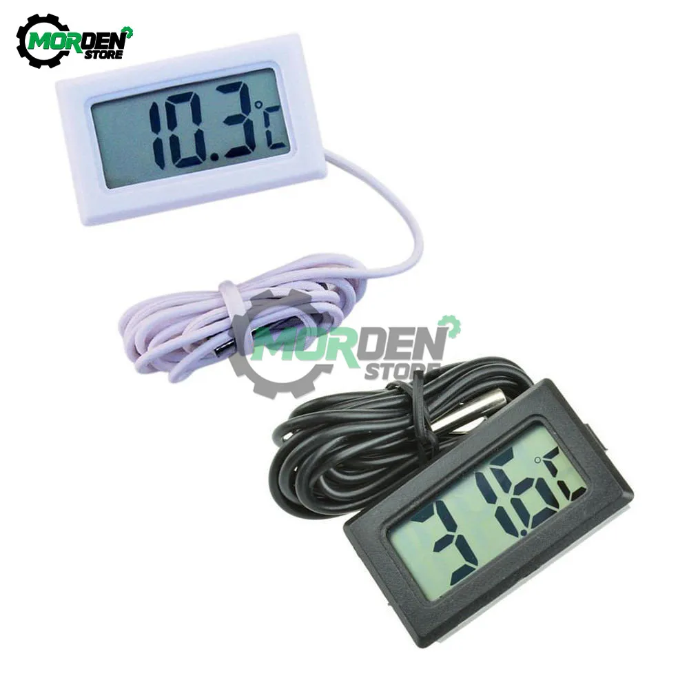1m LCD Digital Thermometer Car Fridge Freezer Aquarium Temperature Detector Monitor Tester Sensor Probe Black/White