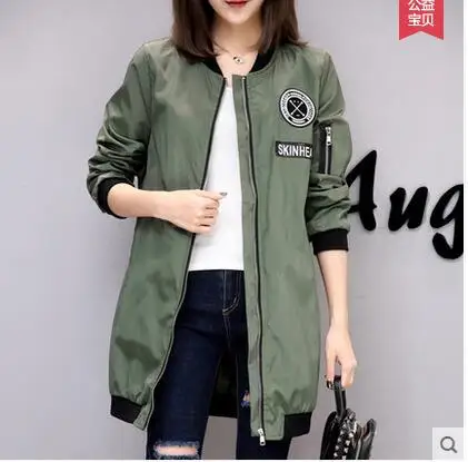 

2019 Autumn New BF Style Baseball Uniform Mid-length Trench Coat Students Put up Notices Cloth Printing Loose And Plus-sized Coa