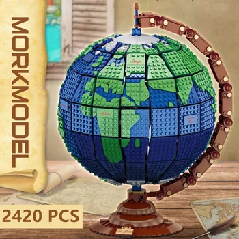 

2020 New moc Creative series 2420Pcs Globe Building Blocks model of the earth Educational assembly Brick Toys Chirstmas Gifts